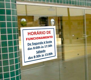 cartaz na porta.horarios